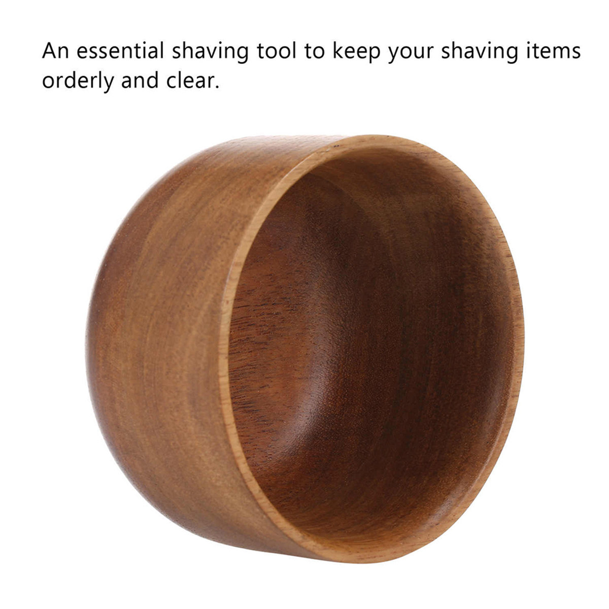 Shaving Bowl Soap - Wooden Men Shaving Bowl Light Brown