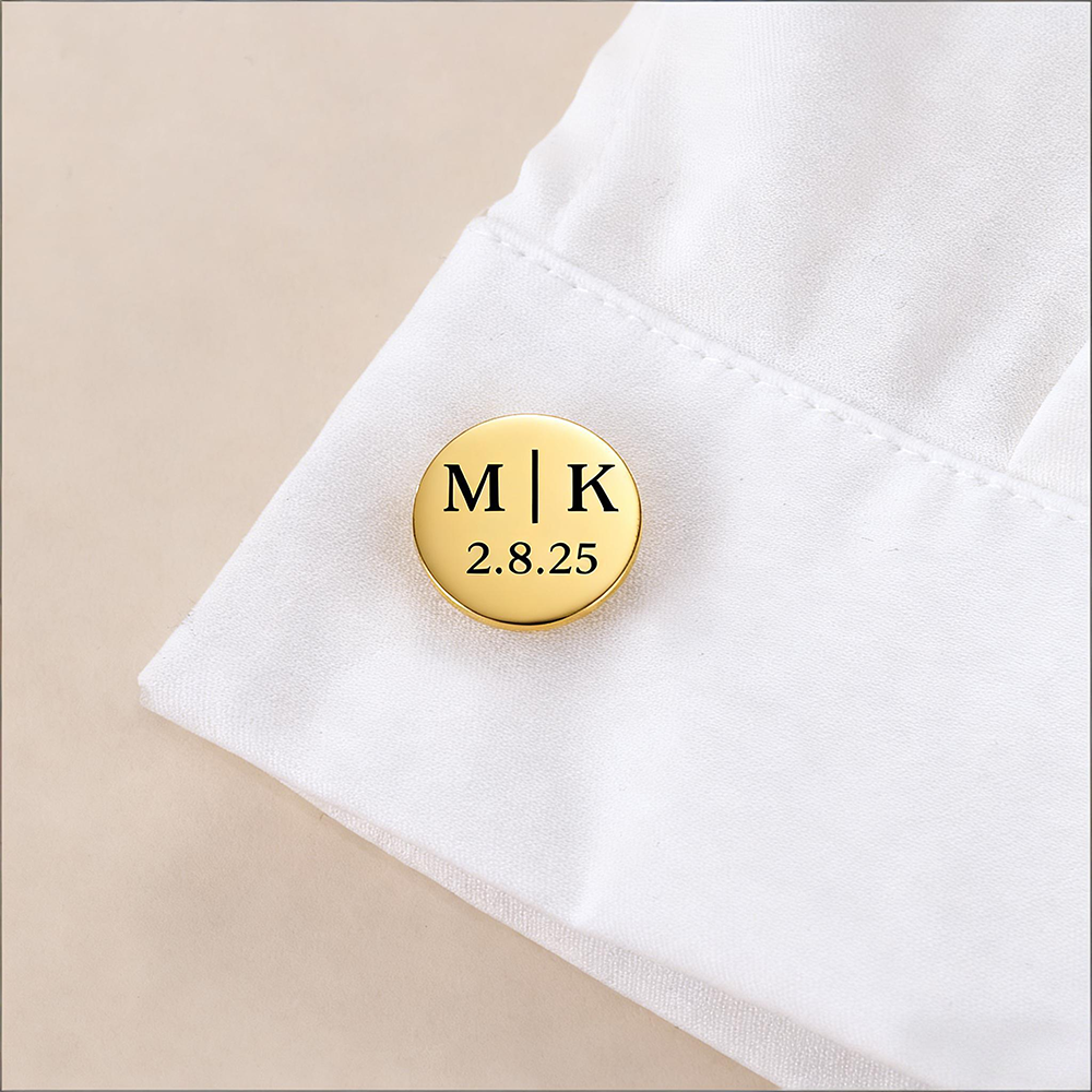 Men'S Grooming For Wedding - Custom Date Cufflinks Stainless Steel Engraved