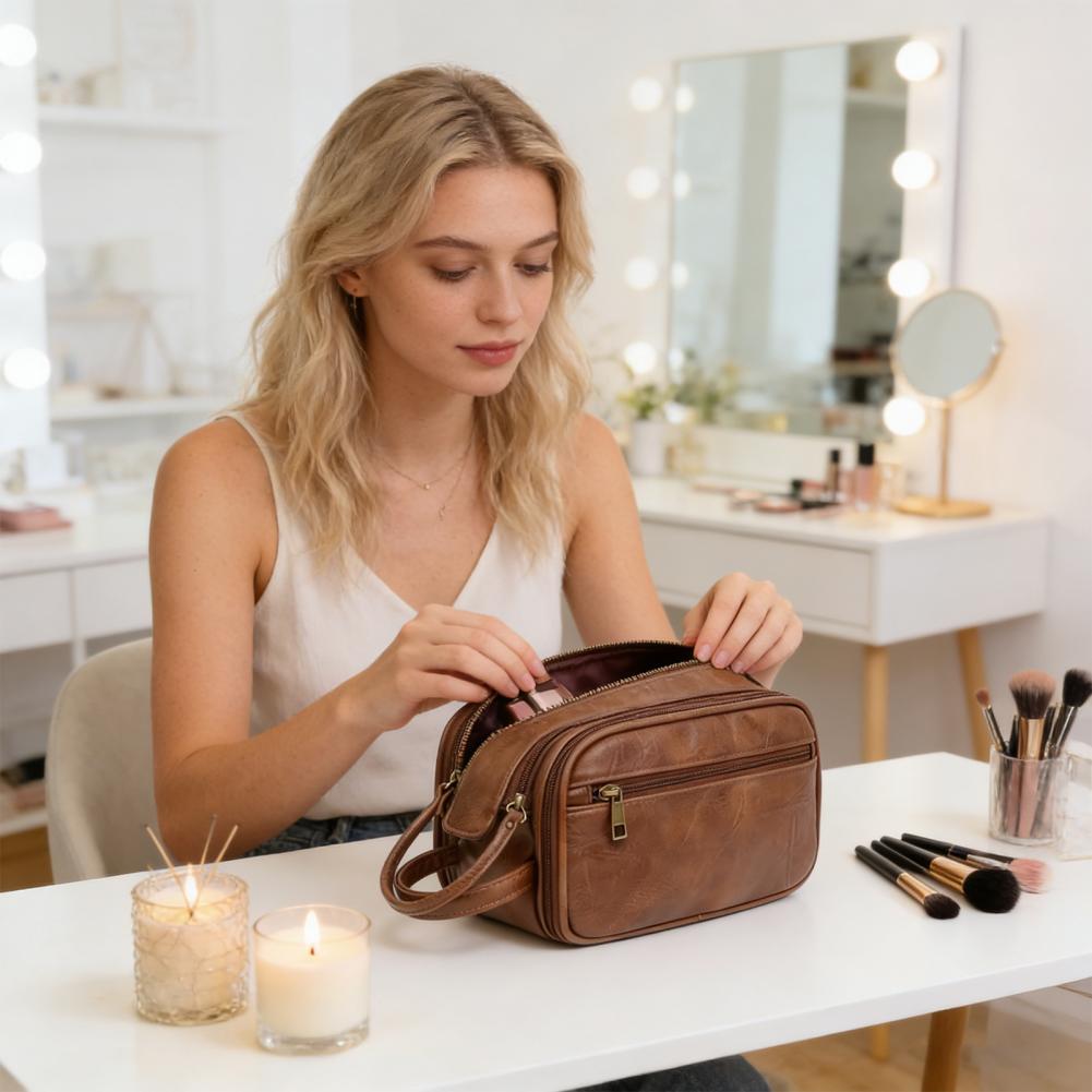 Travel Makeup Bag Faux Leather - огляд і ціна Mens Grooming Travel Kit