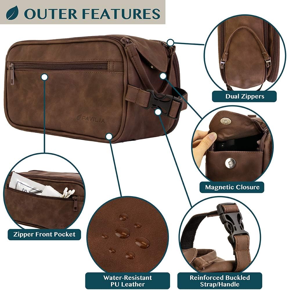 PAVILIA Toiletry Bag for Men,  - огляд і ціна Mens Grooming Travel Kit