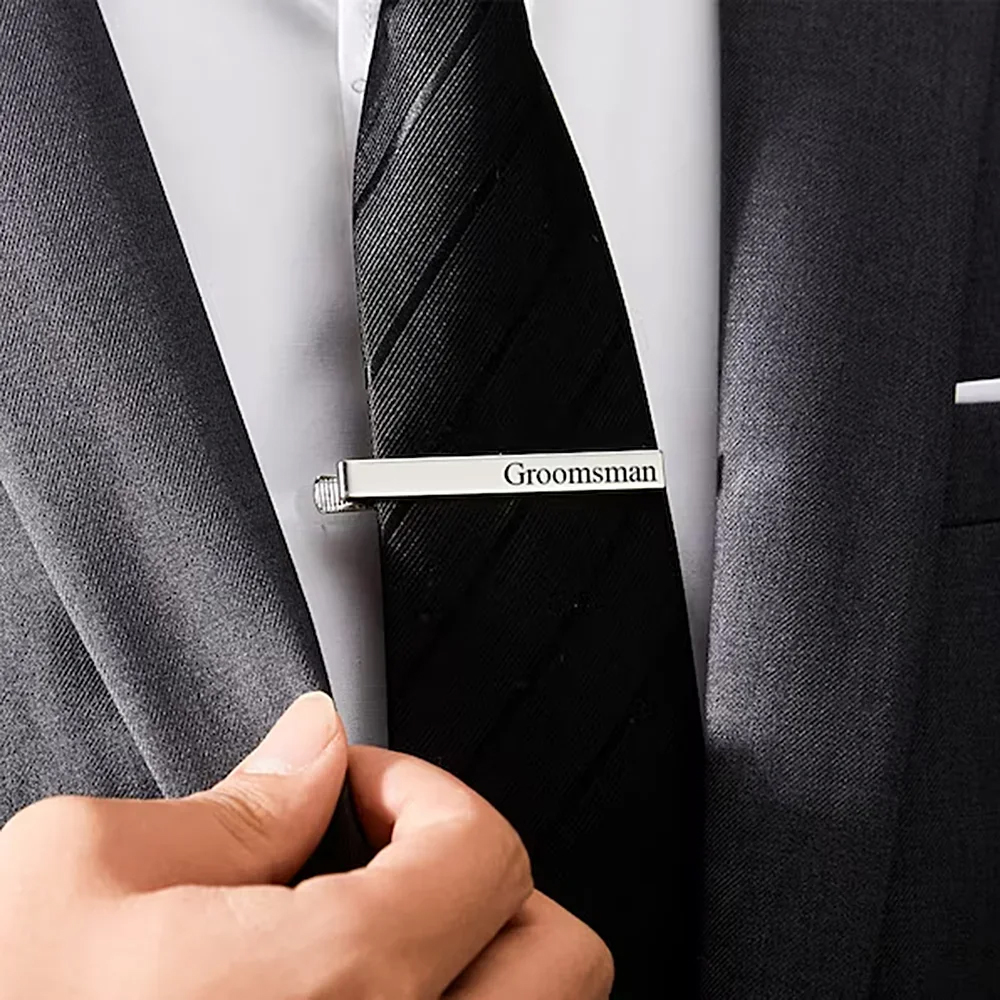 New Custom Carved Name Tie Cli - огляд і ціна Men'S Grooming For Wedding