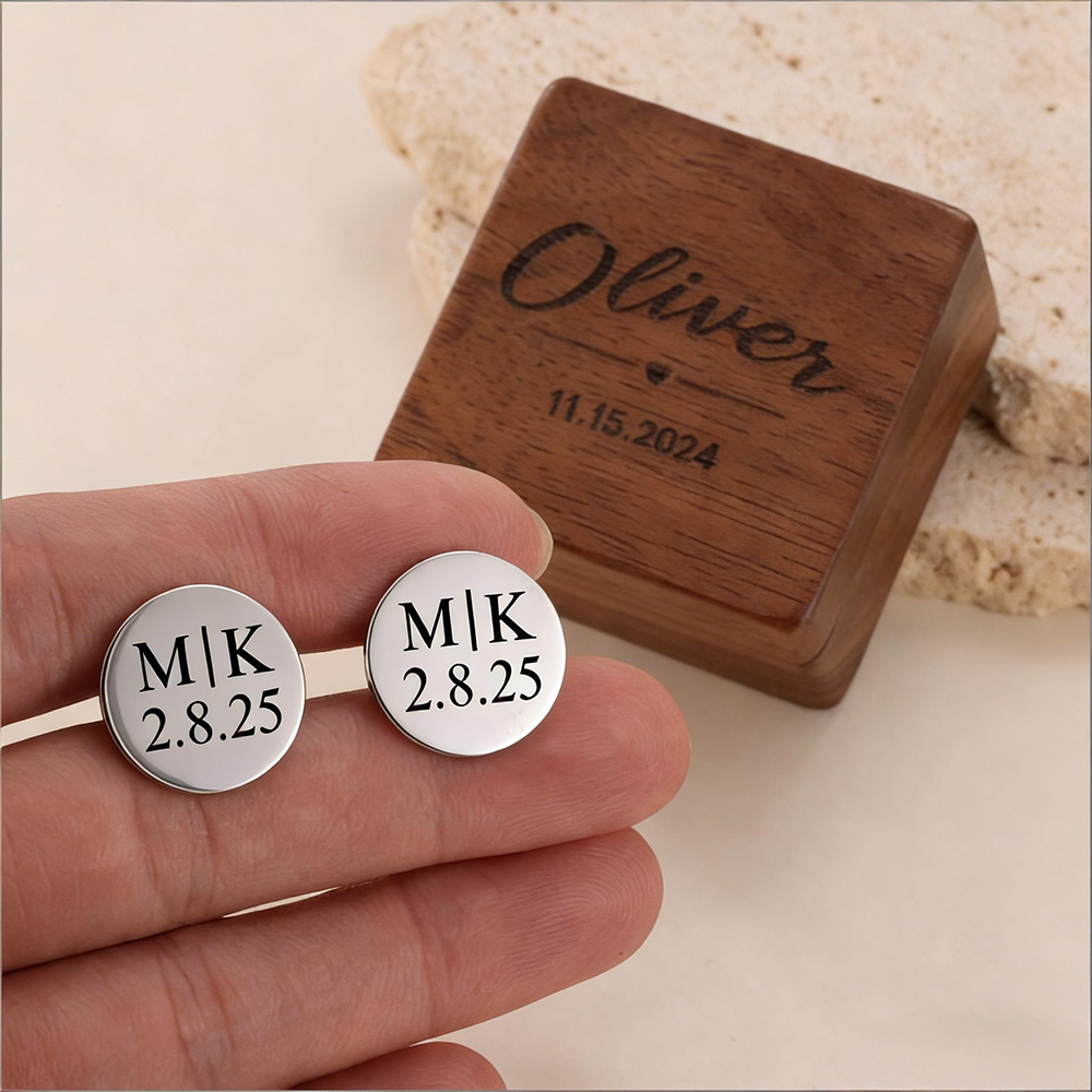 Custom Date Cufflinks Stainles - огляд і ціна Men'S Grooming For Wedding