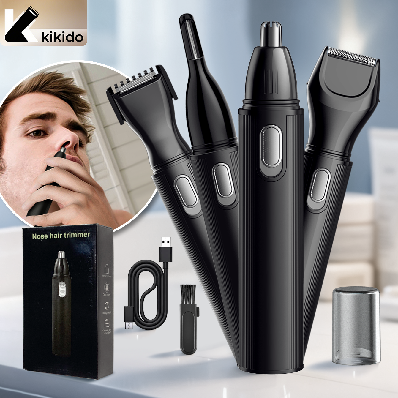 KIKIDO 4 in 1 Nose Hair Trimme - огляд і ціна Mens Grooming Tools